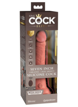 7" Vibrating + Dual Density Silicone Cock with Remote